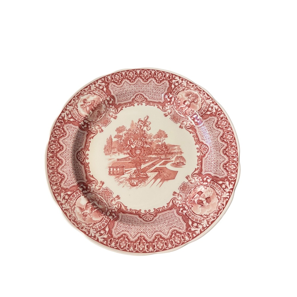 Spode Archive Collection Victorian Series Seasons Dinner Plates Red White Set 2